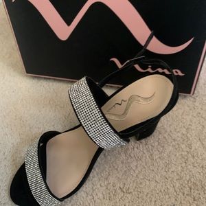 Nina Black Glam Sandals
